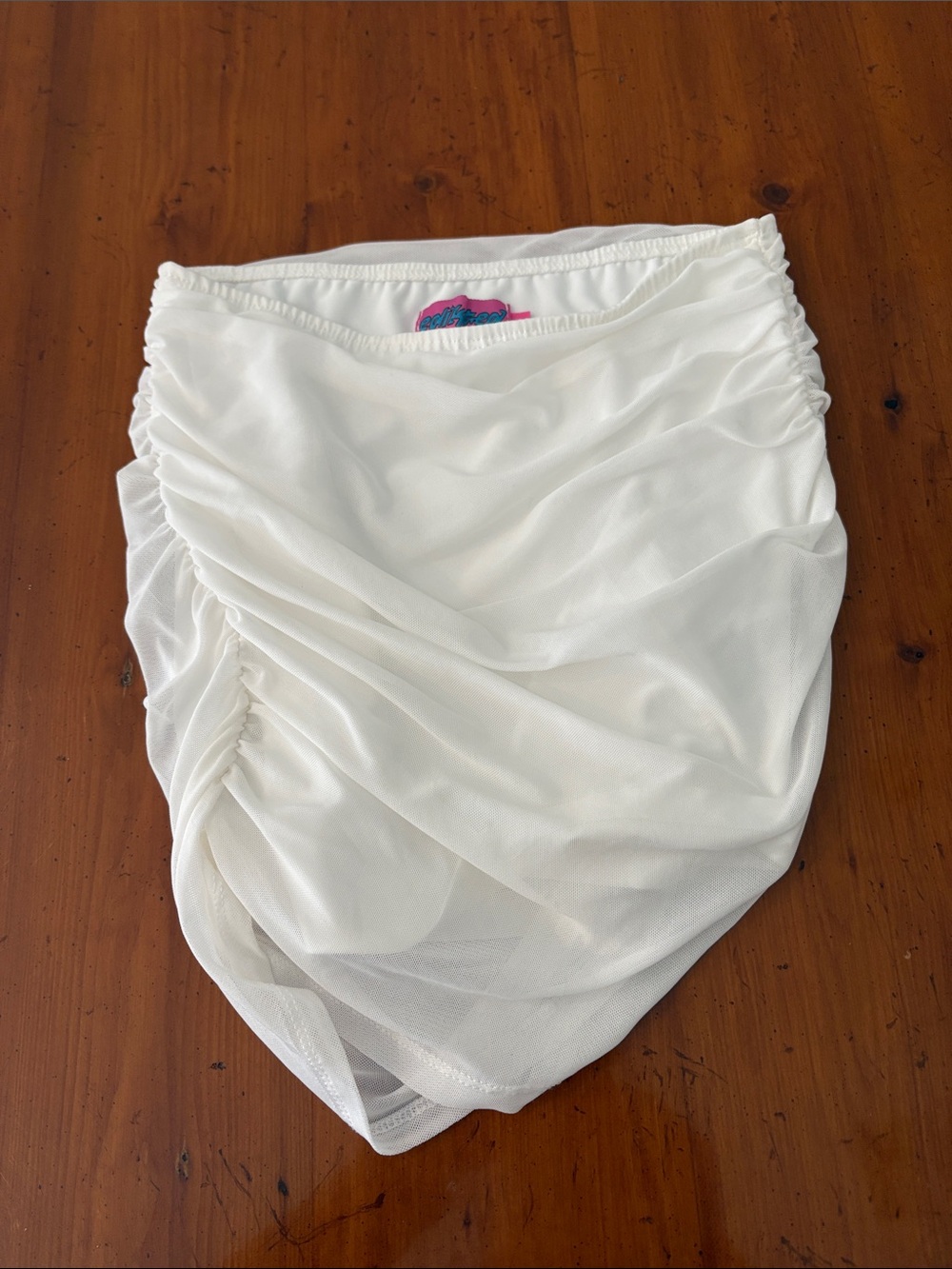 Edikted White Ruched Wrap-Style Girls Skirt